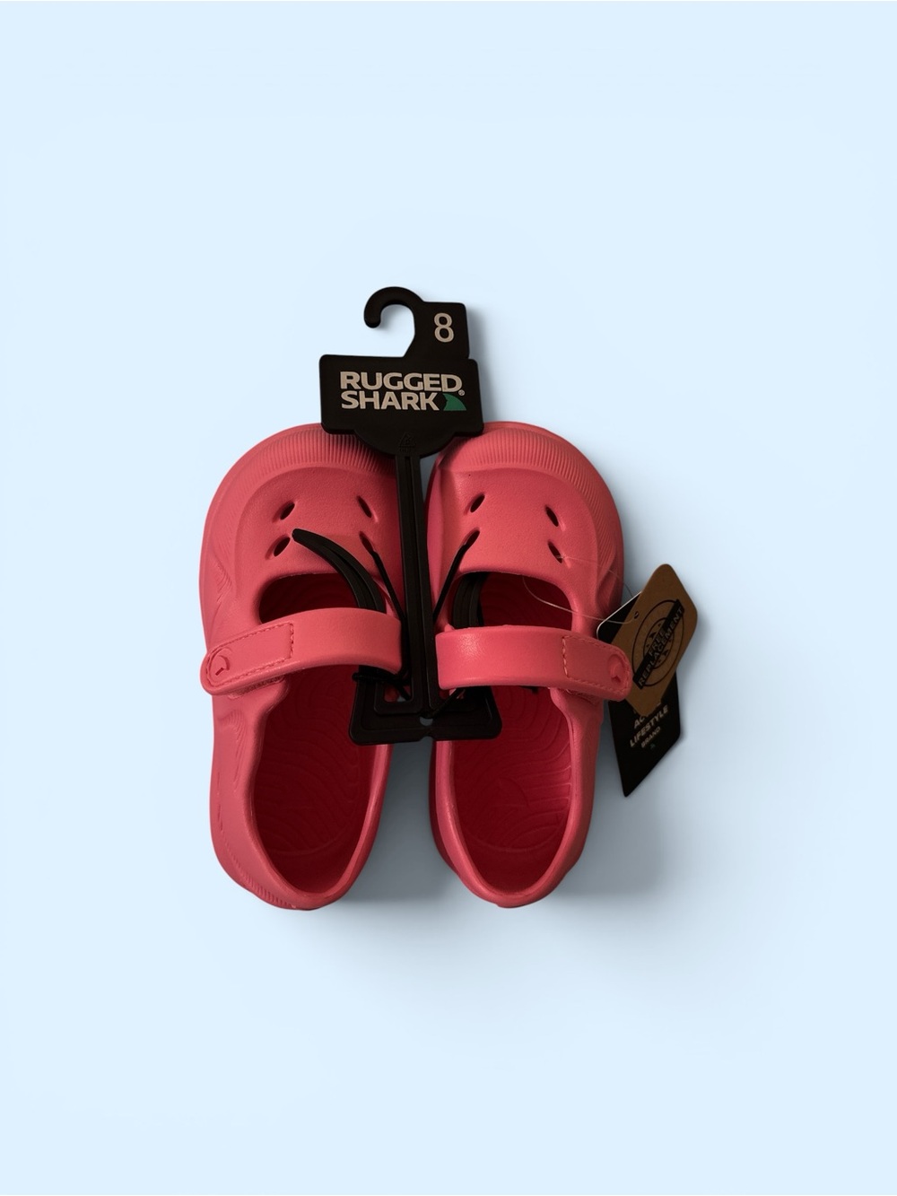 Rugged Shark Kids Pink Water-Ready Mary Jane Sandals